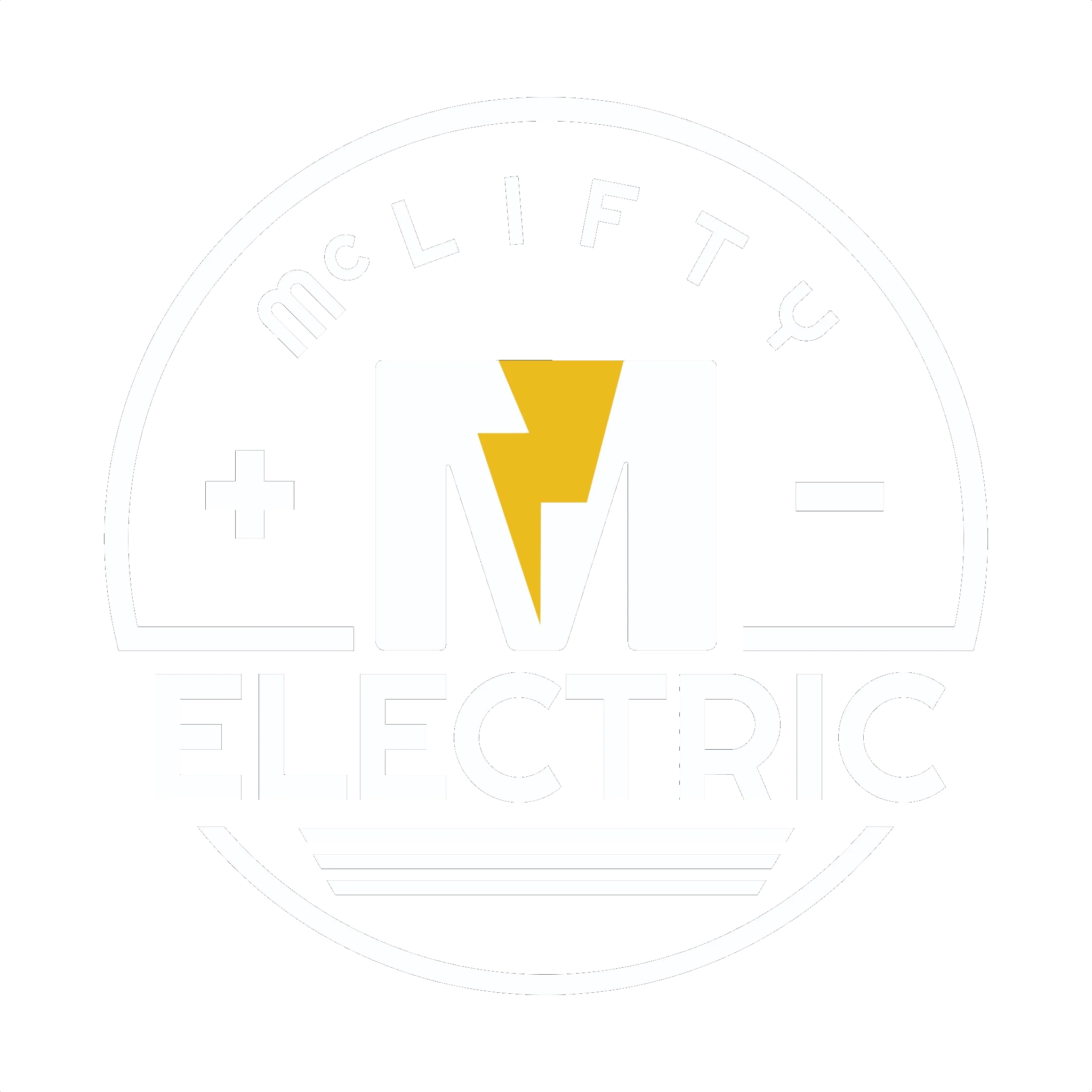 McLifty Electric logo in white and yellow